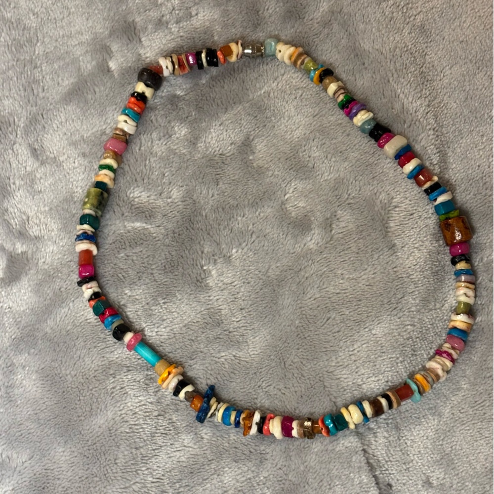 Stone and Shell Choker Necklace